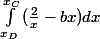 \int_{x_{D}}^{x_{C}}{(\frac{2}{x}}-bx) dx